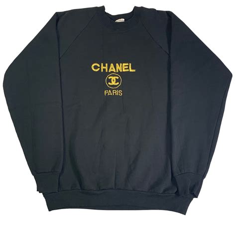 chanel sweatshirt grey|chanel sweatshirt vintage.